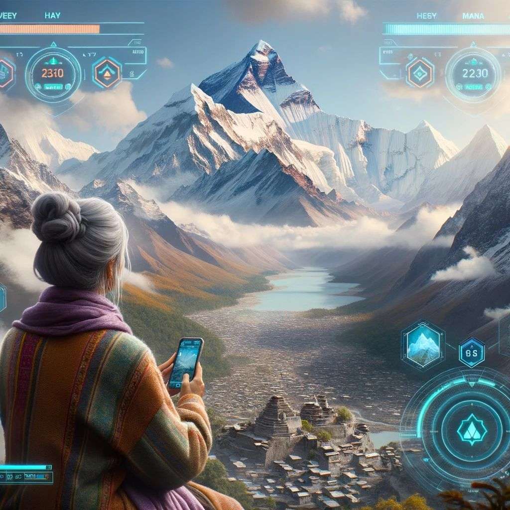 someone gazing at Mount Everest, game design